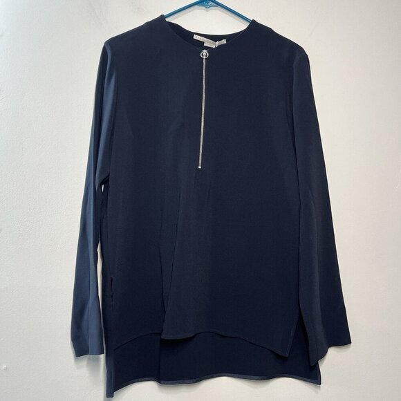 Stella McCartney NWT‎ Navy Blue Arlesa Quarter Zip Blouse Size 42 - Picture 2 of 10